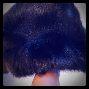 Russian black fur hat. Size small.